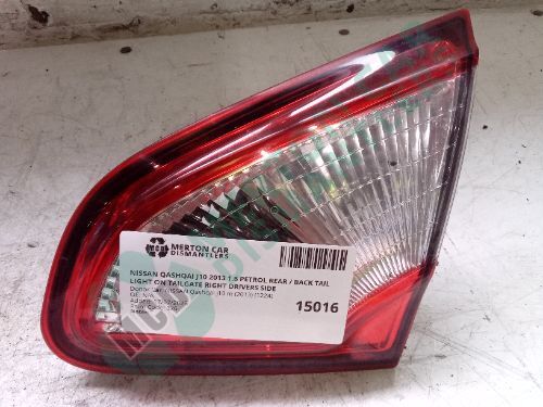 NISSAN QASHQAI J10 2013 REAR / BACK TAIL LIGHT ON TAILGATE RIGHT DRIVERS SIDE