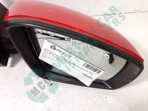 VOLKSWAGEN POLO MK5 (6R) 2009-2014 RED LP3G Wing Door Mirror Right Side Electric